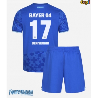 Bayer Leverkusen Eliesse Ben Seghir #17 Echipament de Fotbal Replică 2025-26 Copii Treilea (+ Șorturi)
